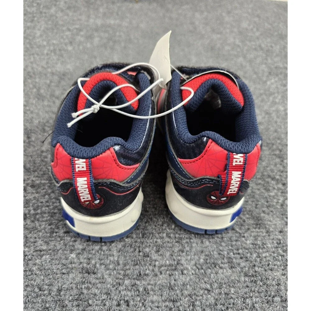 Marvel Spider-Man Boys Sneaker US 9 Blue Red Non-Slip Hook & Loop